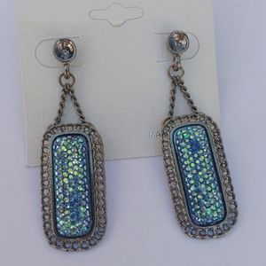 2/$10 or 4/$15 Gray Drop Earrings Blue Iridescent Unique